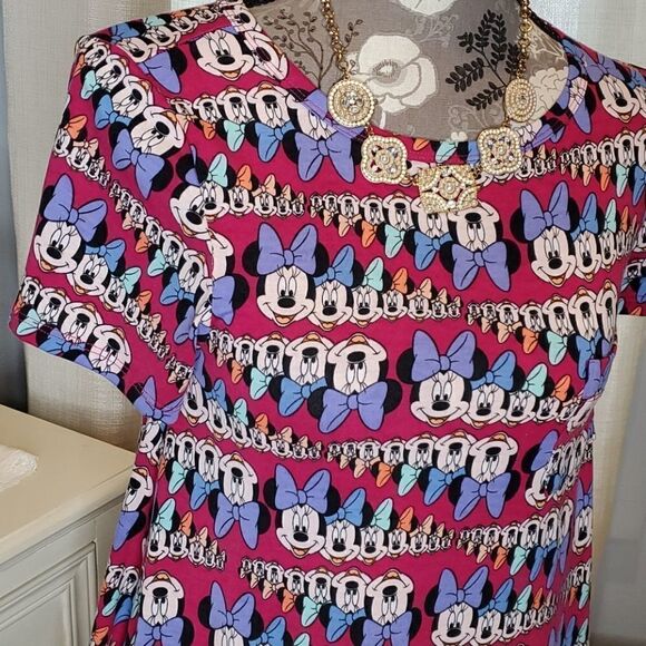 Minnie Mouse Bow Rows High Low Stretchy Lularoe Dress XXS - Picture 1 of 4